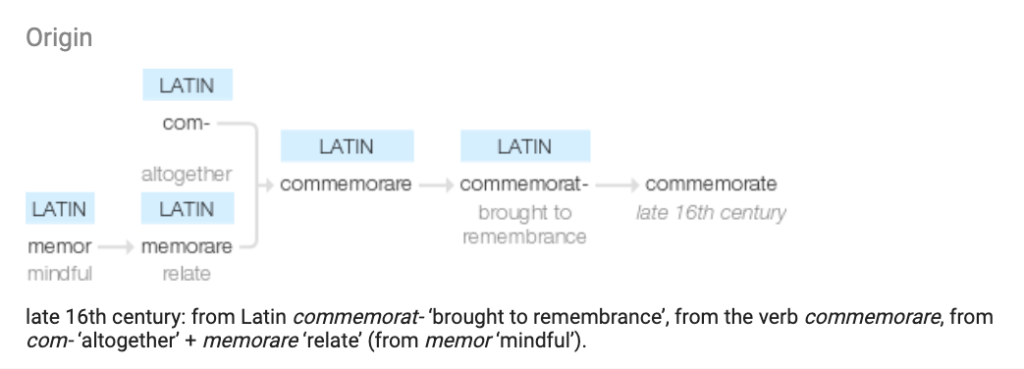 commemorate and mindful