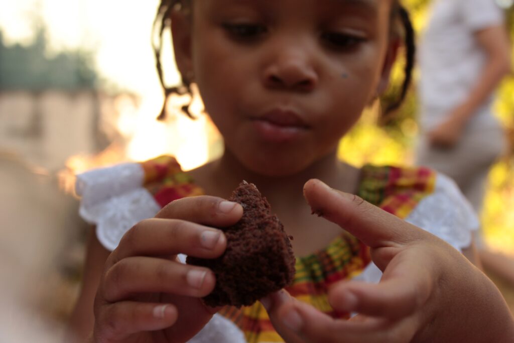 girl eating food